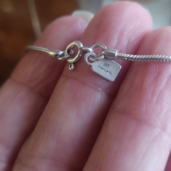 Rlm snake signed chain 925 with floating cz pendant, sterling silver - Picture 6 of 6